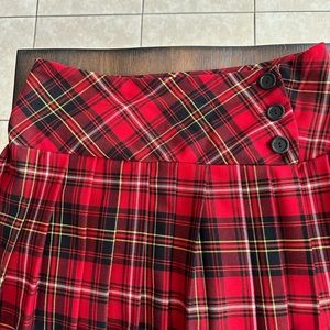 Red and black plaid skirt